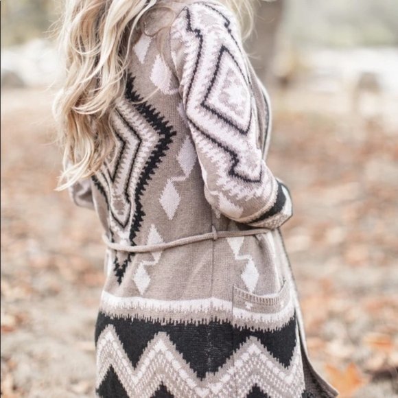 New Yellowstone Boho Western Ski Montana Cardigan Sweater Southwest Coat - Picture 5 of 9